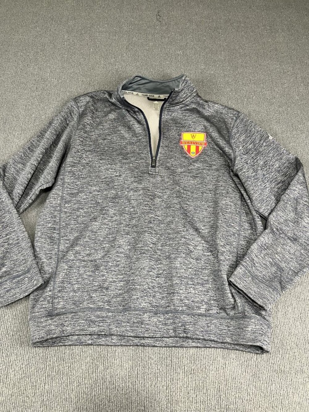 Adidas Mens Gray Heathered Westview Soccer ClimaWarm 1/4 Zip Pullover XL